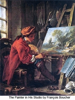 The Painter in His Studio by Francois Boucher